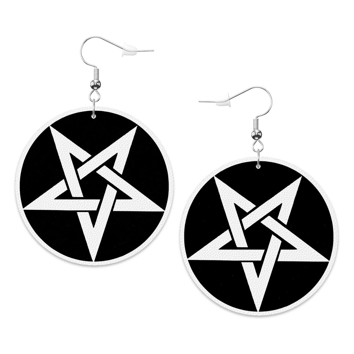 Pentagram Circle Drop Earrings