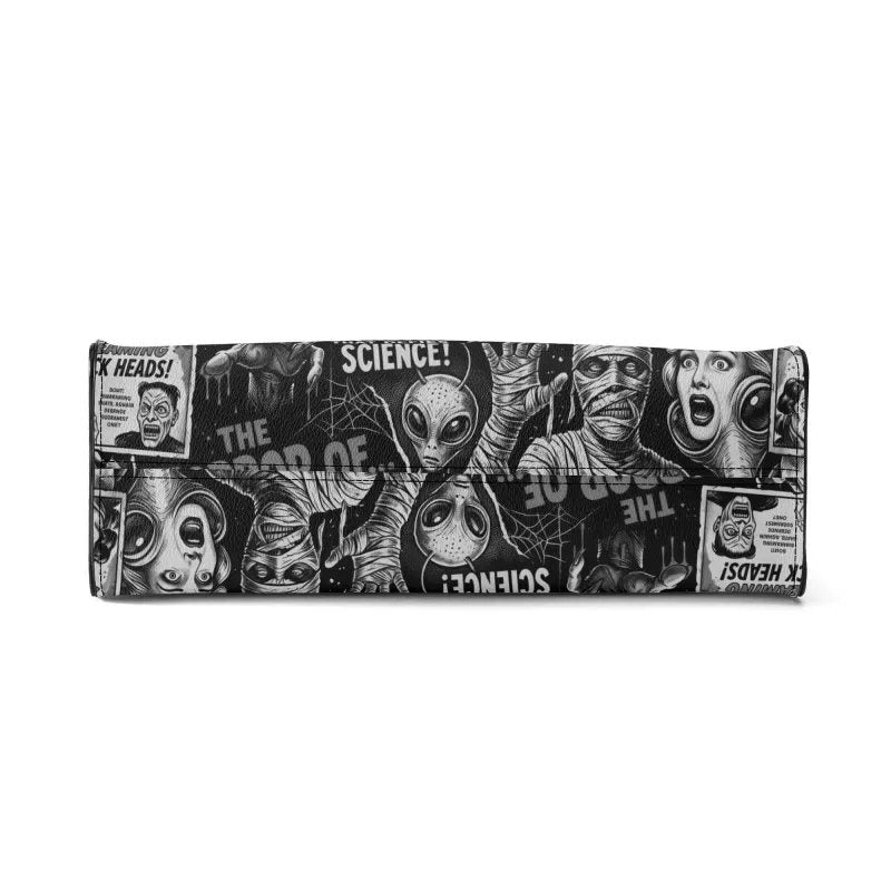 Double Feature | Horror Montage Leather Handbag with Shoulder Strap