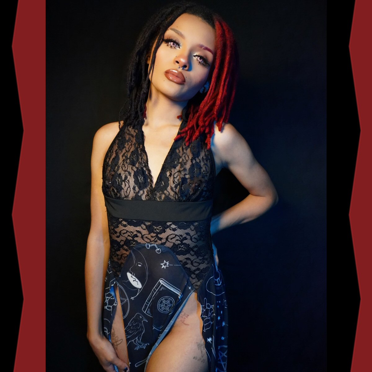 Something Wikked Mesh Lace Evening Dress