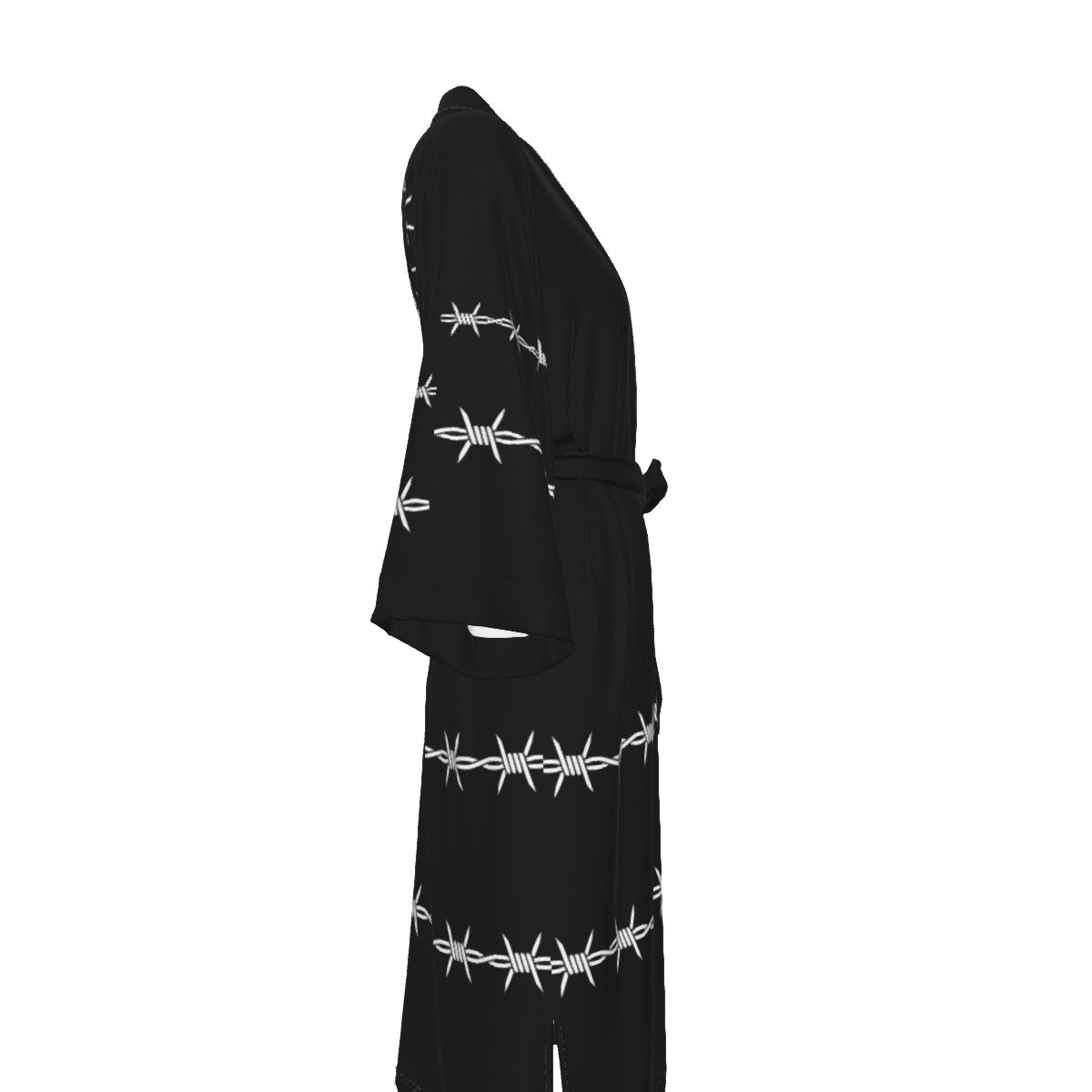 KovenKhaos Barb Wire Kimono Long Robe