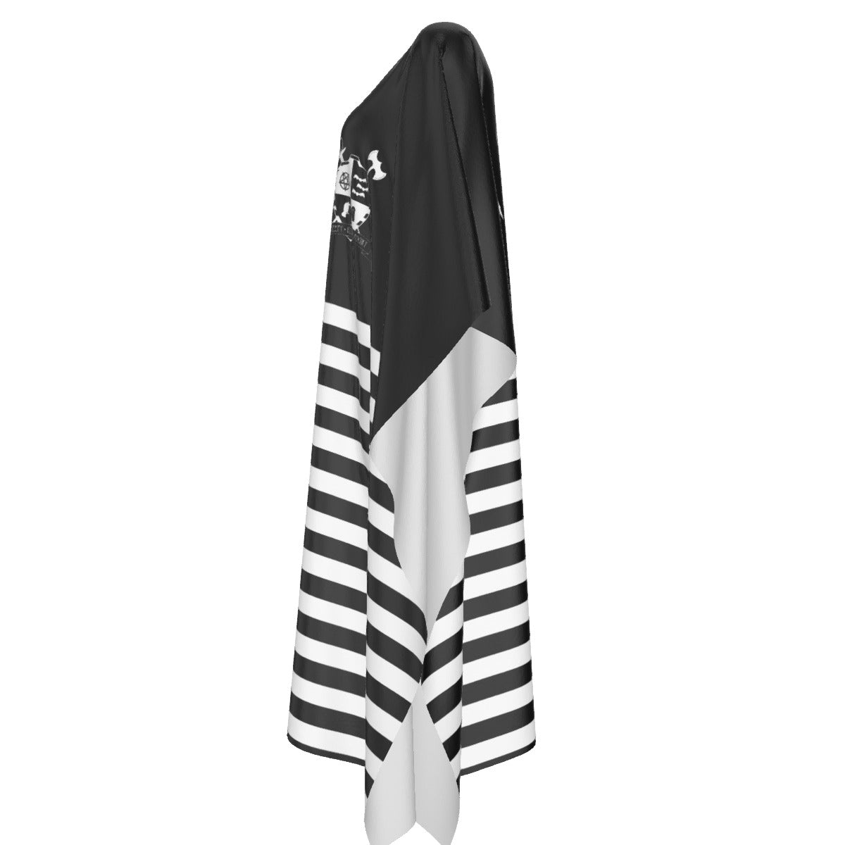 Wednesady| Addams Inspired Imitation Silk V-neck Moo Moo | Kaftan Lounge Cover-Up
