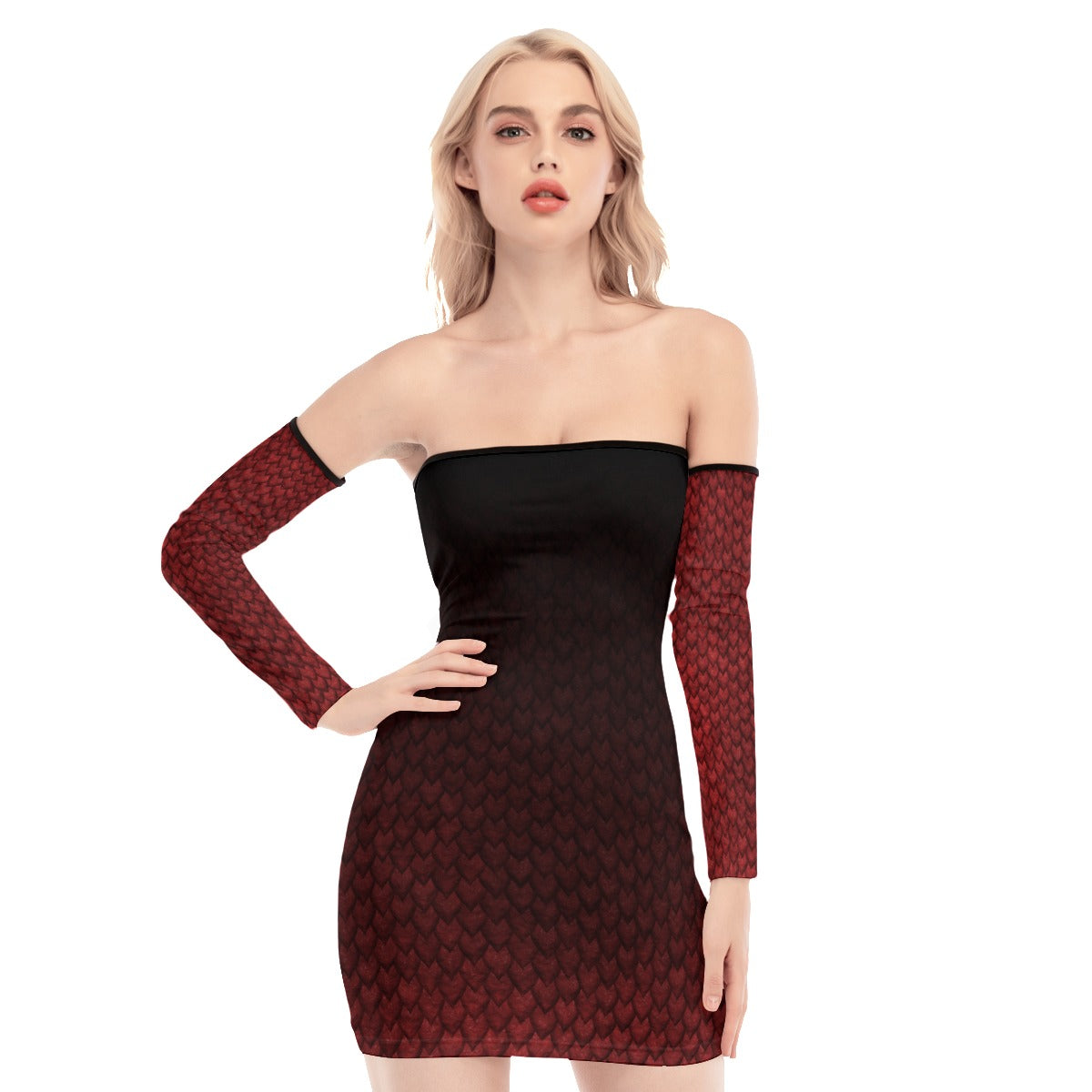 Dragon Scale  Back Lace-up Dress