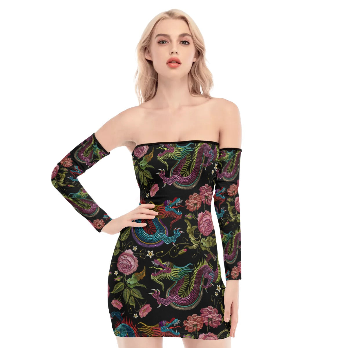 Dragons & Flowers Lace-up Dress