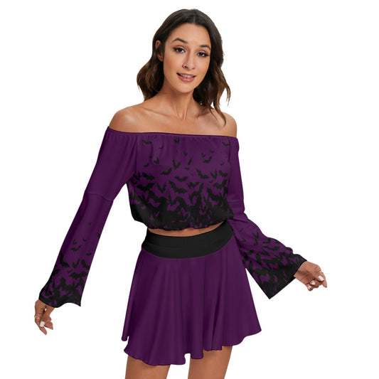 Purple Reign Off-shoulder top & Skirt Set