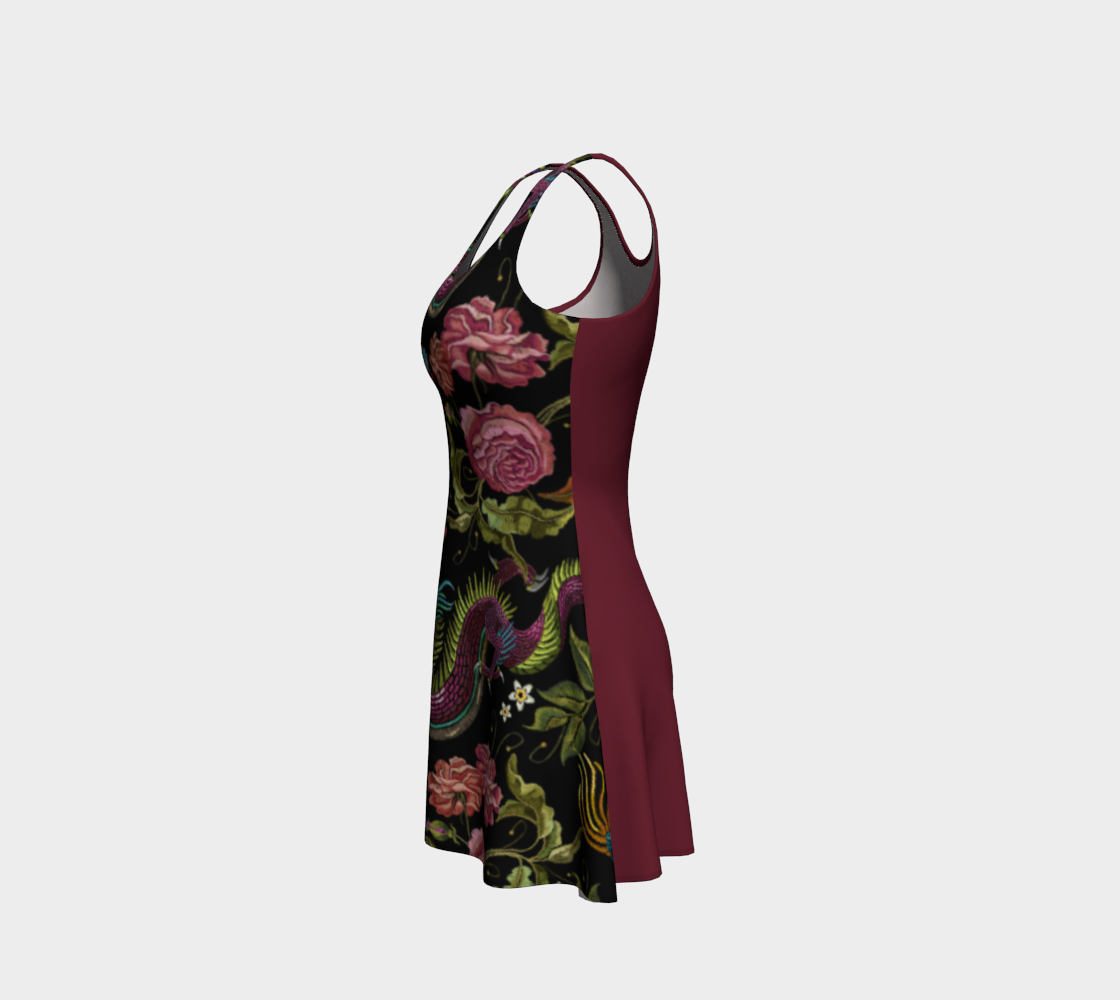 Dragons and Flowers Flare Dress